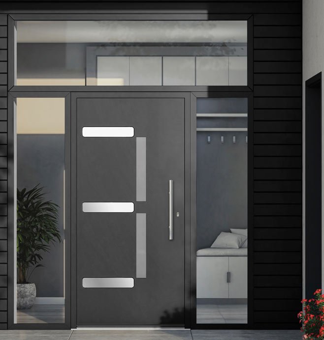 Puertas aluminio entrada personalizadas